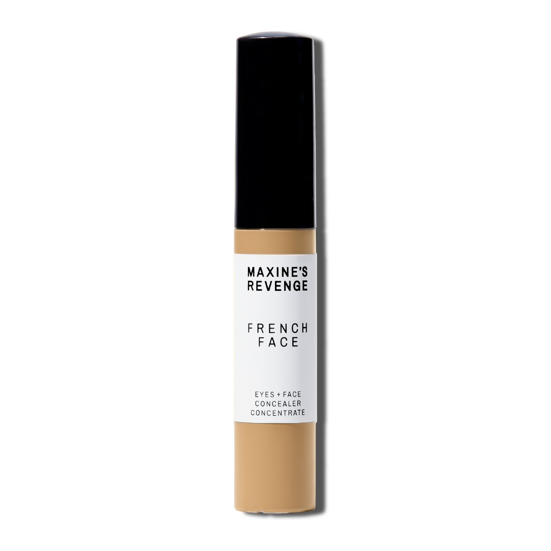Maxine's Revenge French Face concealer shade Medium Beige tube on a white background