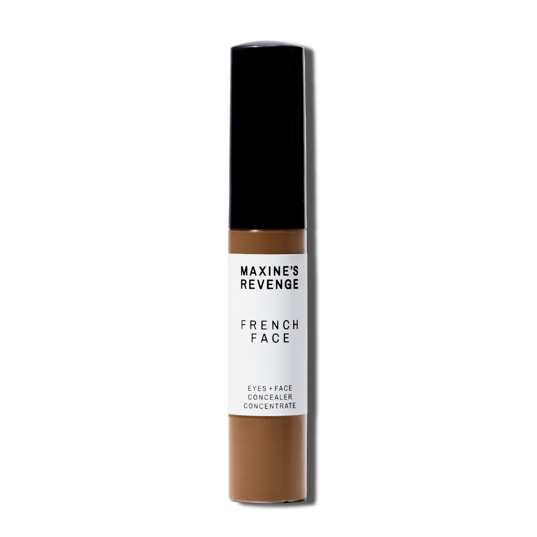 Maxine's Revenge French Face concealer shade Deep Cacao tube on a white background